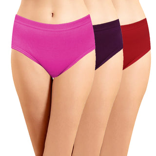 Solid Hipster with Inner Elastic Panties  (Pack of 3)